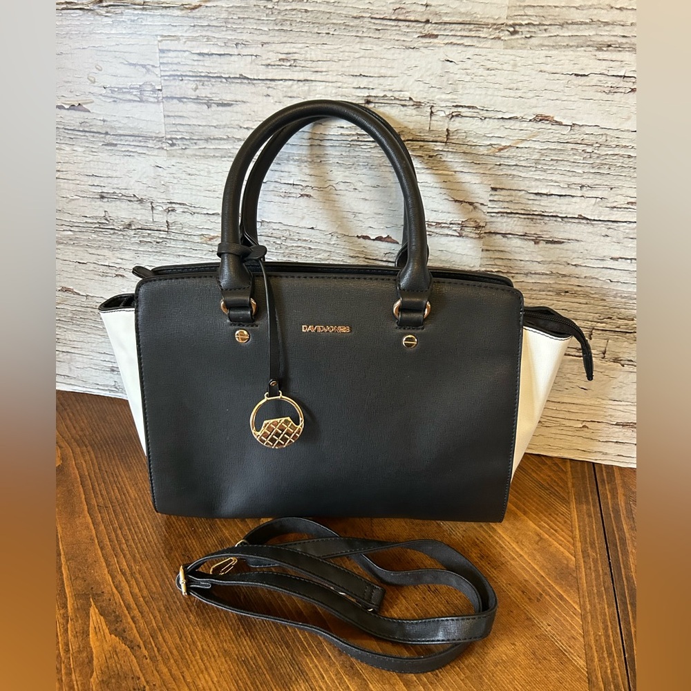 DAVID JONES Black and White Handbag - Picture 1 of 6